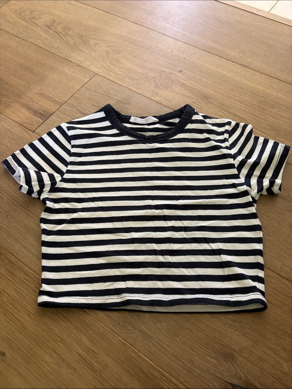 Cotton On Black & White micro crop tee